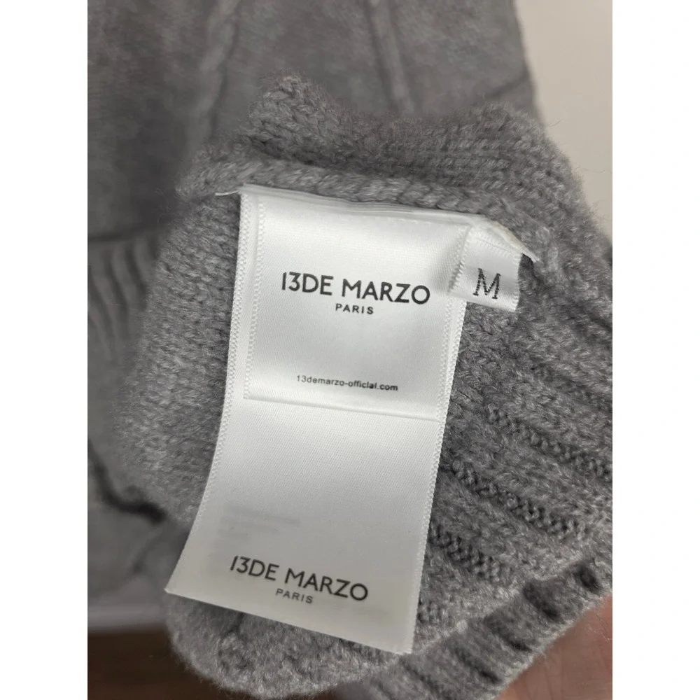 13DE MARZO Looney Tunes Daffy Duck Grey‎ Knit Hooded Cardigan Sweater Mens Med - Picture 12 of 12